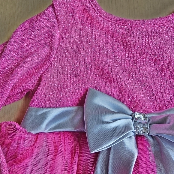Youngland Dress with Layered Tulle Skirt and Sparkle Knit Top, Size 3T - Picture 3 of 10
